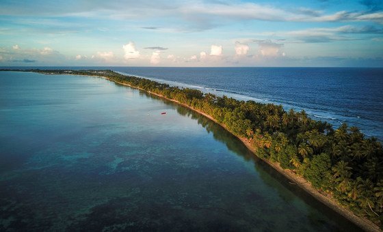 Tuvalu, an archipelago of nine atolls in the South Pacific Ocean, where the average height of the islands is less than 2 metres above sea level, is highly susceptible to the effects of global warming.