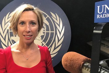 Renata Dwan, Director of the United Nations Institute for Disarmament Research (UNIDIR), at UN News studios in UN Headquarters in New York.  24 October 2018.