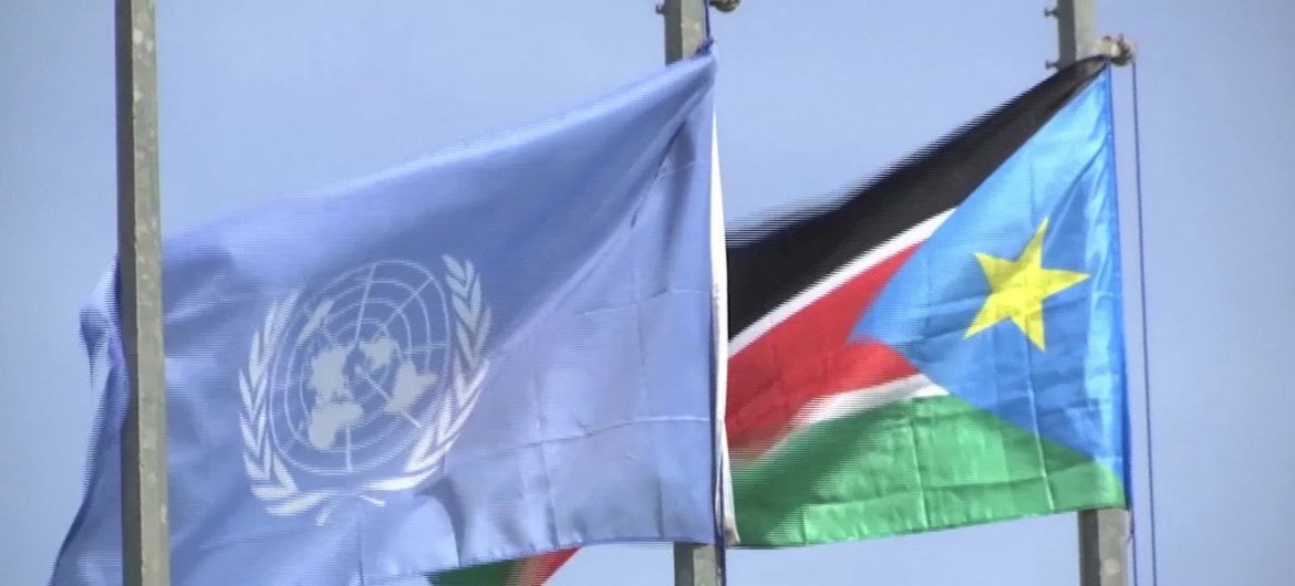 Флаг Судана в штаб-квартире ООН в Нью-Йорке. 