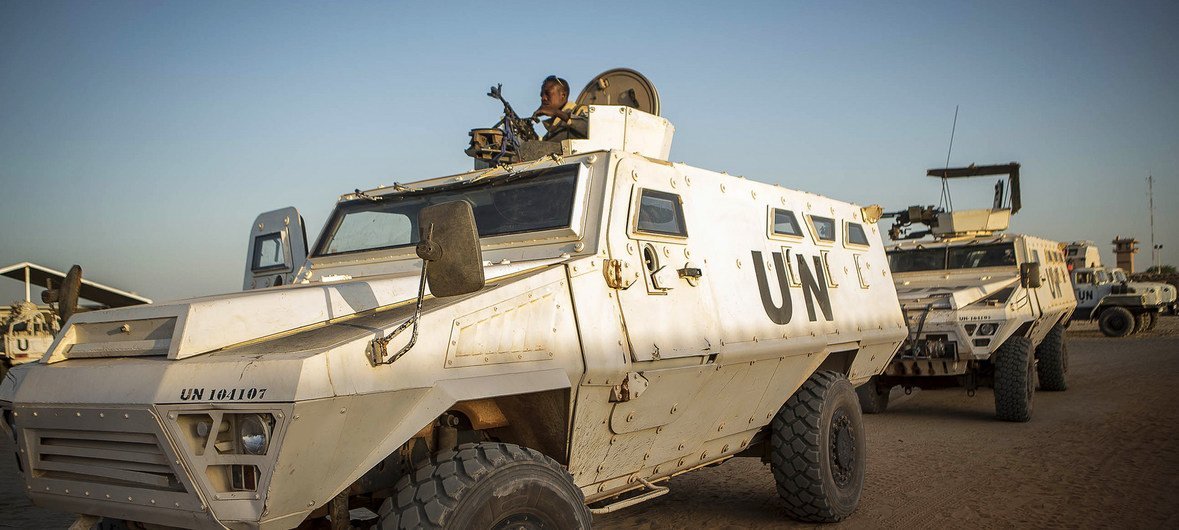 El personal de mantenimiento de la paz de las Naciones Unidas de Burkina Faso tiene su base en Ber, en el área central de Mali.