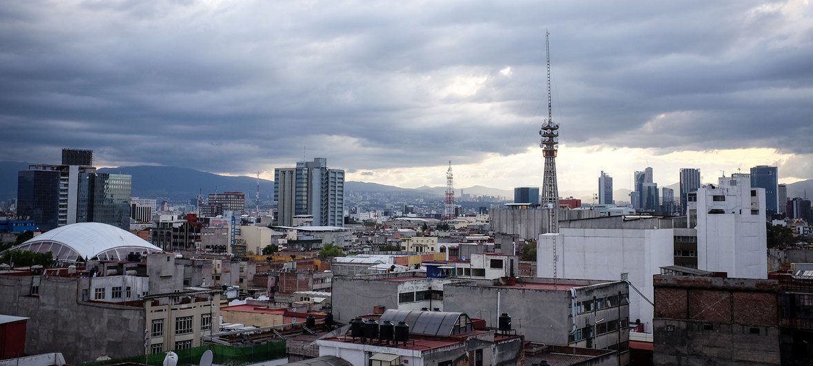 Mexico City skyline (Centro Histórico, Ciudad de México, Mexico).