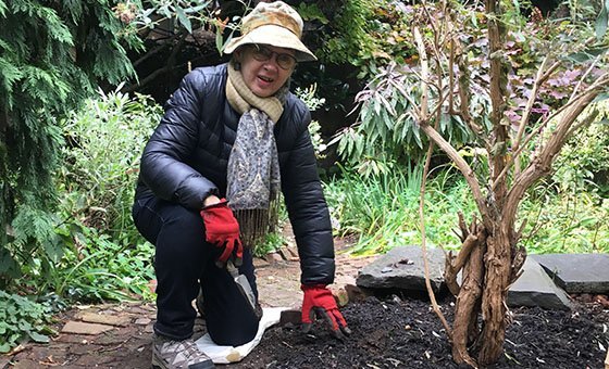 Soretta Rodack, Board Member of the 6BC Community Garden, in the East Village of New York City.