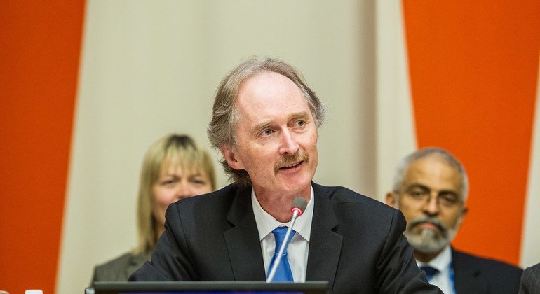 El diplomático noruego Geir O. Pedersen en la sede de la ONU el año 2014