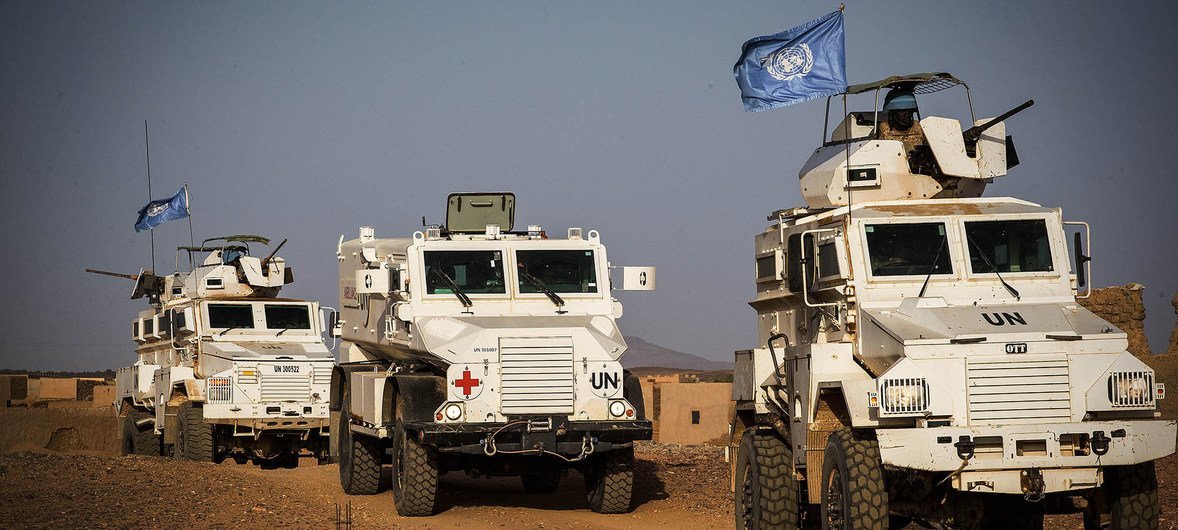 联合国马里稳定团来自几内亚的建制部队正在该国北部基达尔地区执行任务。