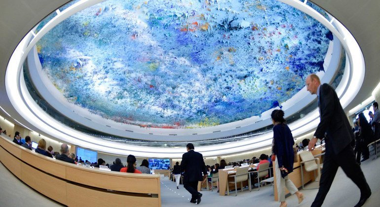 यूएन मानवाधिकार परिषद के एक सत्र का दृश्य