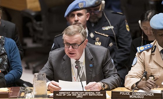 Заместитель Генерального секретаря по вопросам правосудия и верховенства права Александр Зуев выступает в Совете безопасности ООН