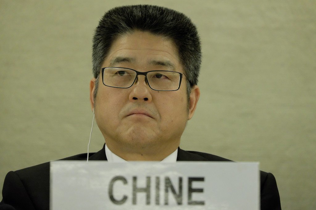 中国外交部副部长乐玉成在11月6日举行的审议会议上发言。