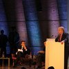 Генеральный секретарь ООН Антониу Гутерриш выступил на заседании Форума по управлению интернетом. На сцене также президент Франции Эмманюэль Макрон и Гендиректор ЮНЕСКО Одри Азуле. 