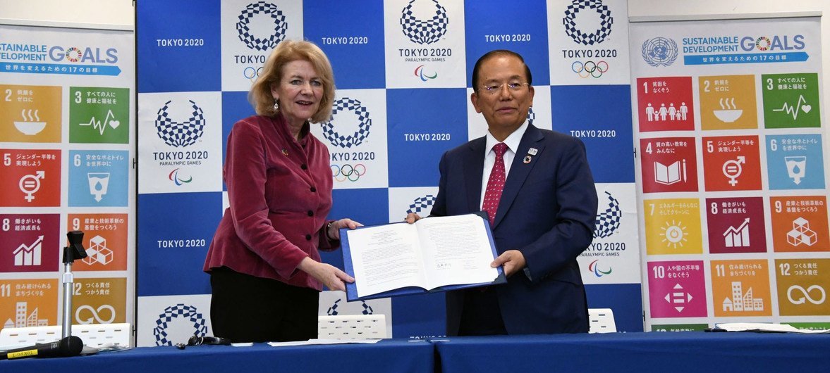 Carta de intenção foi assinada pela subsecretária-geral da ONU para Comunicações Globais e o chefe executivo dos Jogos Olímpicos Tóquio 2020.