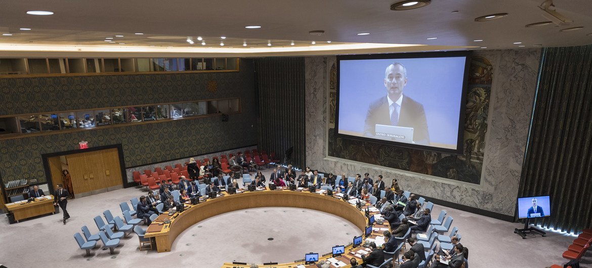 El Consejo de Seguridad durante una reunión sobre la situación en Oriente Medio