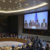 L'Envoyé spécial de l'ONU pour la Syrie, Staffan de Mistura, lors d'un exposé devant le Conseil de sécurité, par visioconférence en 2018.