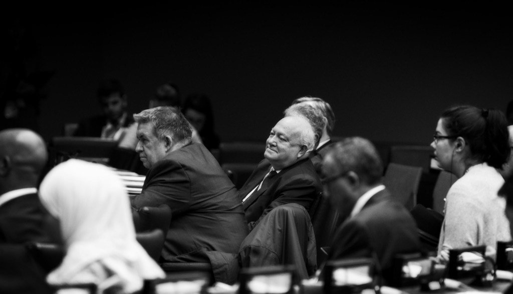 Miguel Angel Moratinos lors d'une réunion de l'Alliance des civilisations au siège de l'ONU.