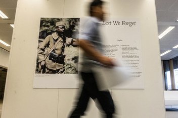 The World War I exhibition “Far From Home” at the UN in Geneva, hosted by the Permanent Mission of Belgium, highlights the participation of some 60 nationalities in the Great War from 1914-1918.