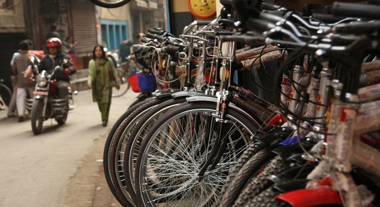 Велосипедная стоянка в Катманду, Непал