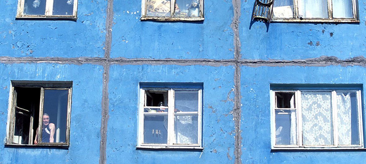 Some of the state-built housing in Russia is in need of improvement (2007).