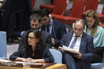 رينا غيلاني، نائبة مدير شعبة التنسيق والاستجابة التابعة لمكتب تنسيق الشؤون الإنسانية، في إحاطتها أمام مجلس الأمن. 29 نوفمبر 2018. 