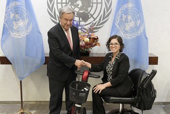 El Secretario General, António Guterres, se reúne con la Catalina Devandas Aguilar, relatora especial sobre los derechos de las personas con discapacidad.