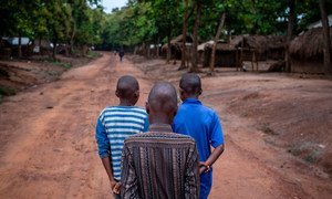 Three former child soldiers at Elevage camp in Bambari, Central African Republic. 