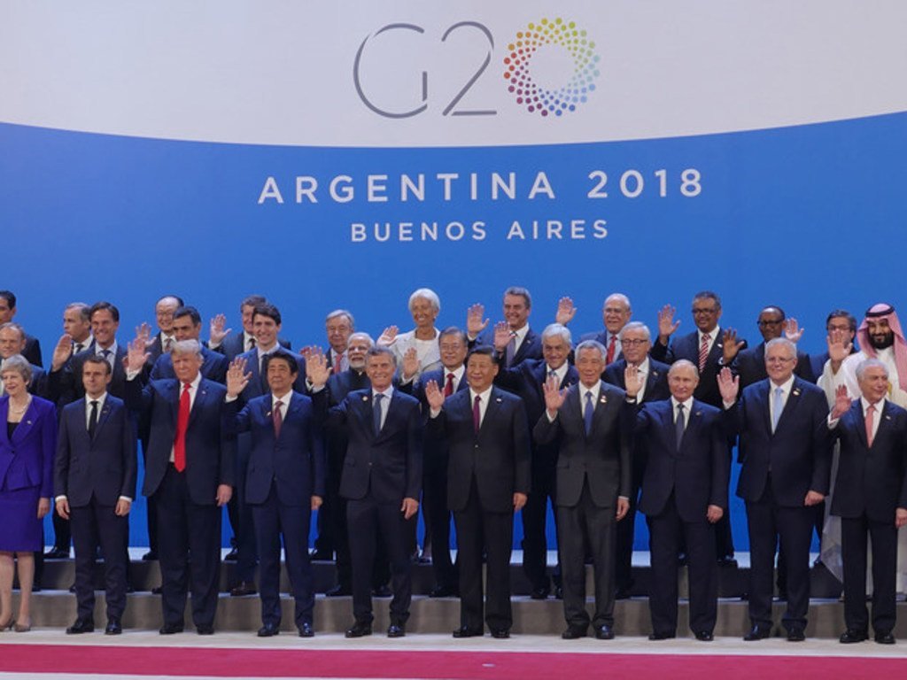 Líderes das maiores economias do mundo em encontro do G-20 em 2020