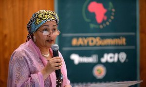 UN Deputy Secretary-General Amina J. Mohammed addressing the Africa Youth Development Summit, in Johannesburg, South Africa.
