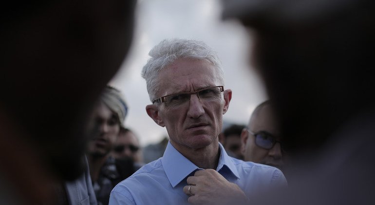11月29日，联合国负责人道事务的副秘书长洛科克（Mark Lowcock）访问也门萨那的一个流离失所者营地。