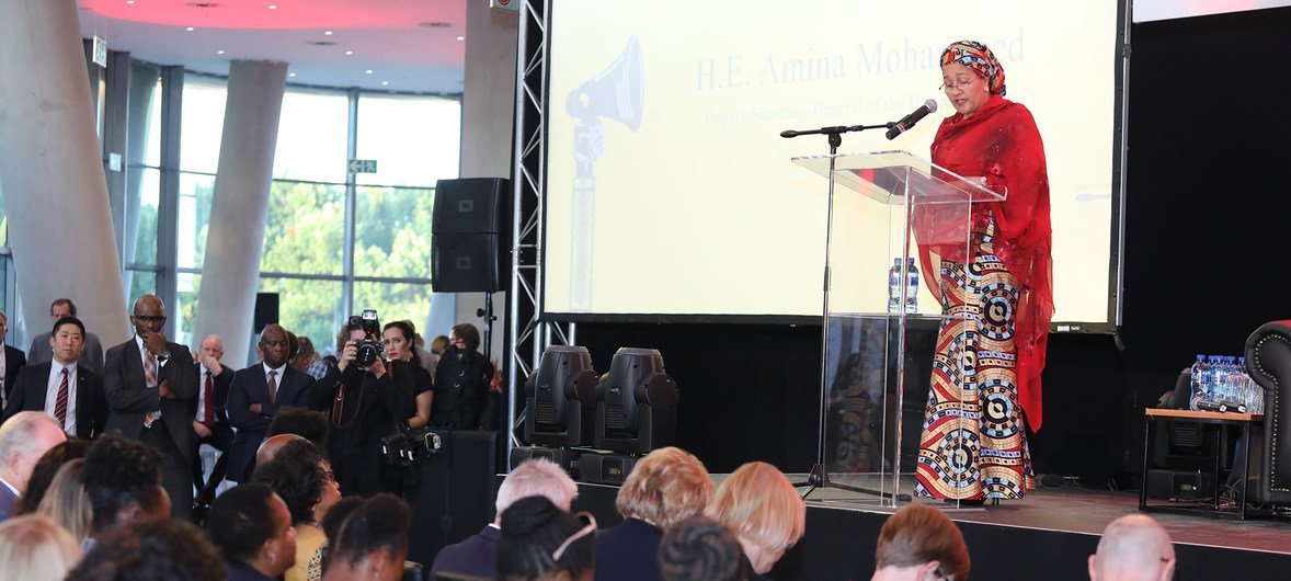 Deputy Secretary-General Amina Mohammed at the World Aids Day Reception in Johannesburg, South Africa. 1 December 2018.