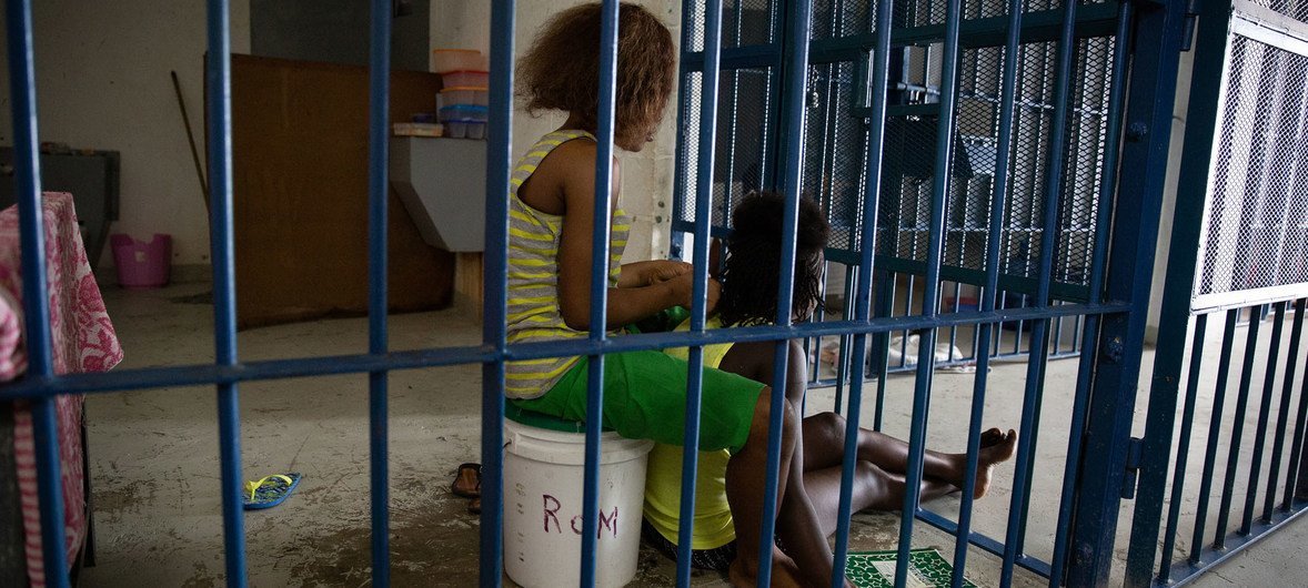 A scene from inside a women's prison, Haiti, October 2018.