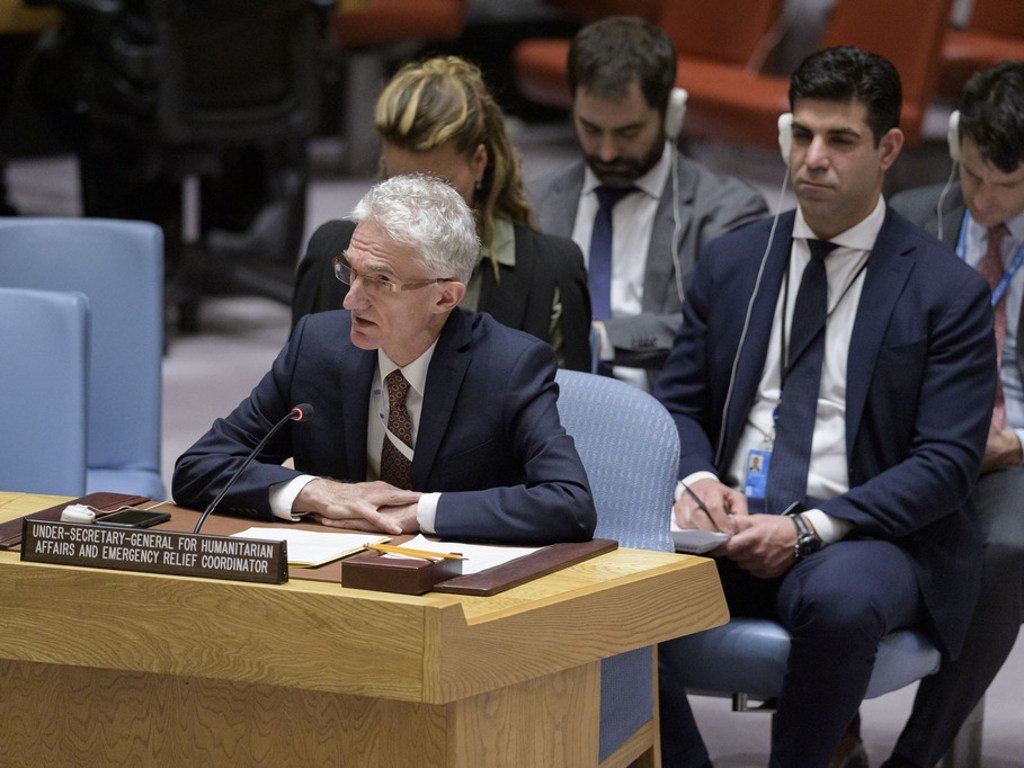 Mark Lowcock, chef de l'humanitaire de l'ONU, devant le Conseil de sécurité (archives).