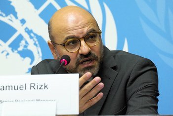 Samuel Rizk, Senior Regional Manager for the UN Development Programme (UNDP) at a press conference in Geneva.
