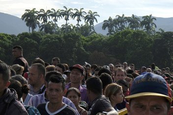 Cucuta, à la frontière de la Colombie avec le Venezuela. Des milliers de réfugiés et de migrants du Venezuela continuent d’entrer chaque jour en Colombie, en traversant le pont international Simon Bolivar, principal point d’entrée.