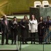 Cérémonie de remise du Prix des droits des droits de l'homme des Nations Unies dans la salle de l'Assemblée générale des Nations Unies