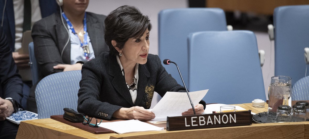 Amal Mudallali, Permanent Representative of Lebanon, addresses the Security Council.