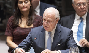 UN Special Envoy for Syria, Staffan de Mistura, briefs the Security Council on the situation in the Middle East, including Syria. 