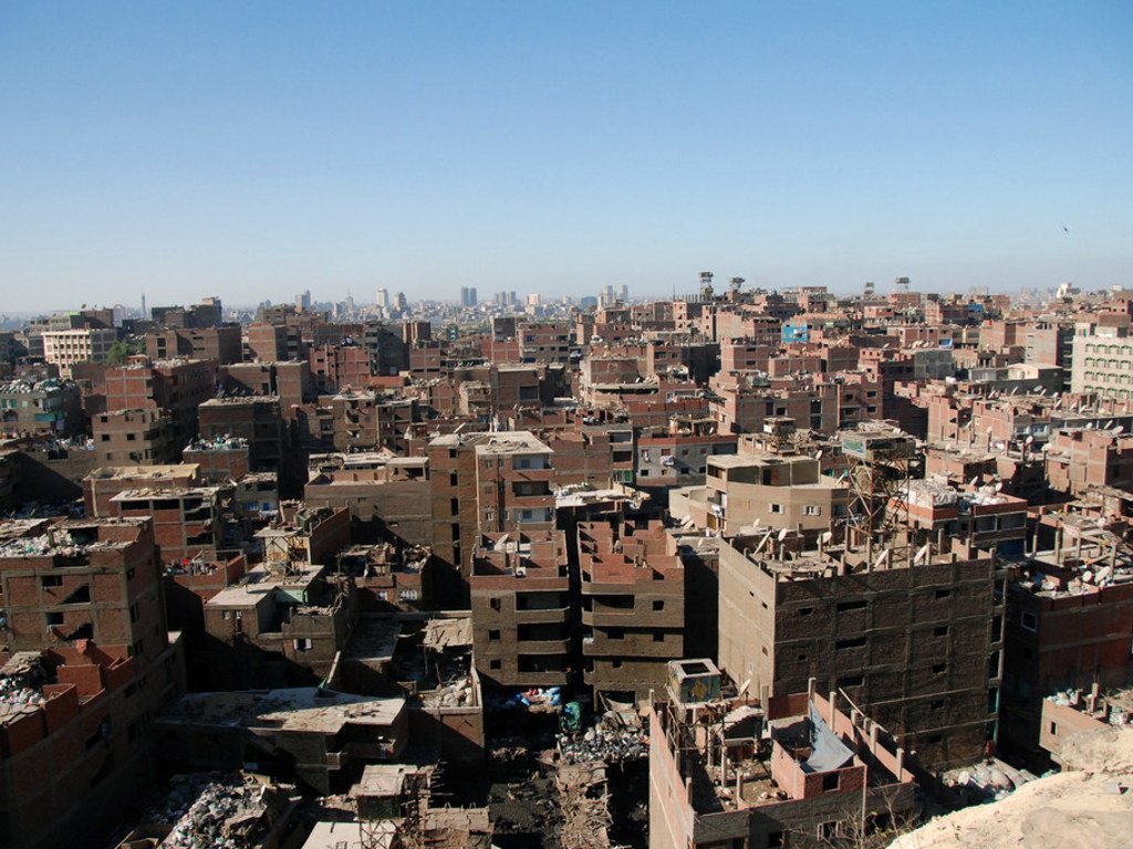 Buildings under construction in downtown Cairo.