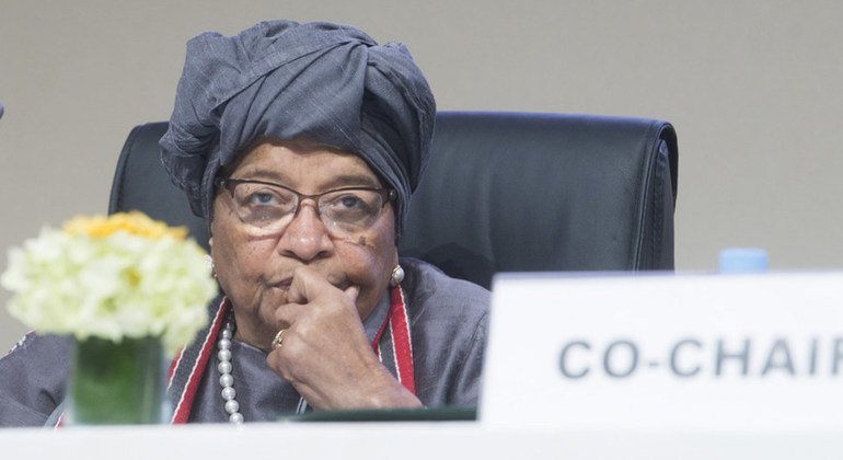 Ellen Johnson Sirleaf, chair of the High-Level Panel on International Migration in Africa, at the Global Compact for Migration Conference in Marrakesh, Morocco. 