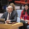 Nickolay Mladenov, Coordonnateur spécial pour le processus de paix au Moyen-Orient, devant le Conseil de sécurité en décembre 2018.