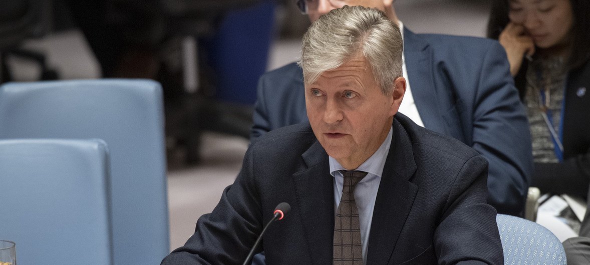 Mr. Jean-Pierre Lacroix, Under-Secretary-General for Peacekeeping Operations briefs the Security Council meeting on Reports of the Secretary-General on the Sudan and South Sudan. 18 December 2018.