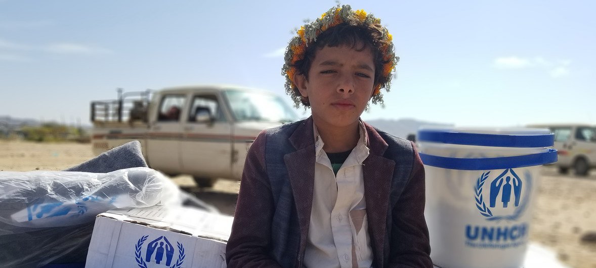 Moheeb, âgé de 8 ans, fait partie des 2 millions de personnes déplacées par la guerre au Yémen.