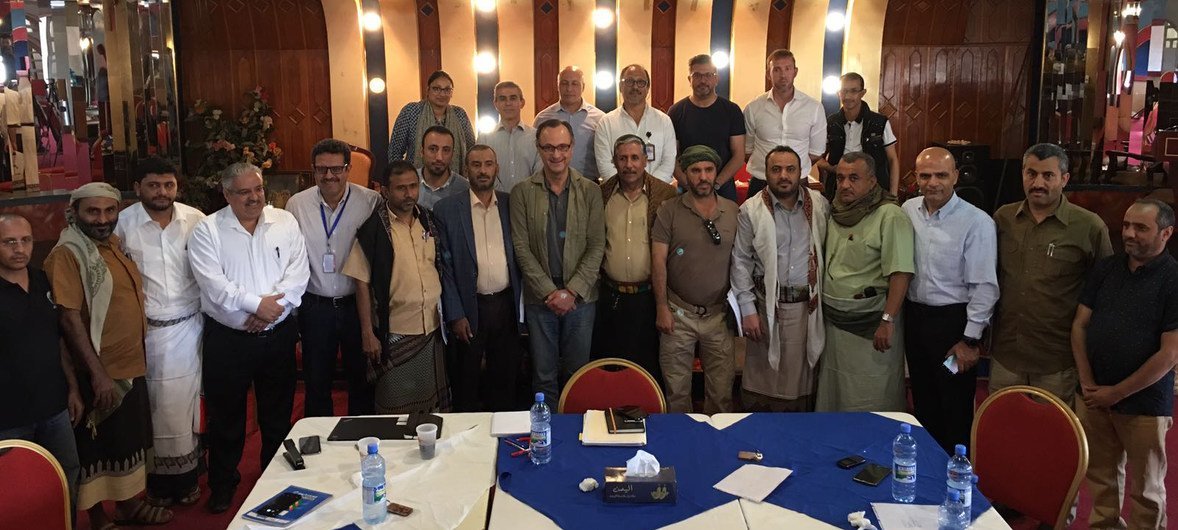 Reunión del Comité de Coordinación de la Reubicación en Hodeida, Yemen, el 28 de diciembre de 2018.