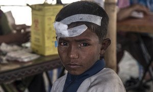 Un refugiado rohingyá de seis años después de su travesía hacia Bangladesh huyendo de la violencia. 