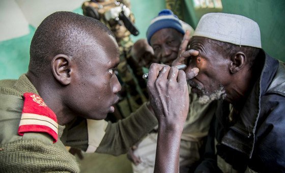 UN peacekeepers from Senegal provide medical services to villagers in a remote part of central Mali. (December 2018)