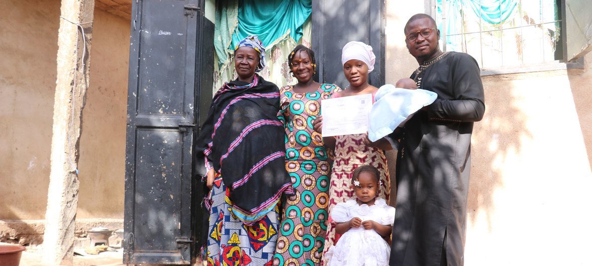 Fatouma in Mali  with her mother, brother, his wife and their children. Her family knows how important education is for the 19-year-old's future.