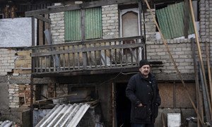 Ukraine. Living conditions of people in the conflict area in Eastern Ukraine. Winterization.