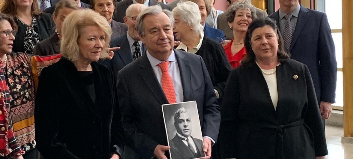O cônsul português, Aristides de Sousa Mendes, teve destaque no evento com a presença do secretário-geral, António Guterres.