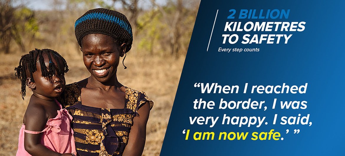 Social media graphic developed for the UNHCR's 2 Billion Kilometres to Safety Campaign.