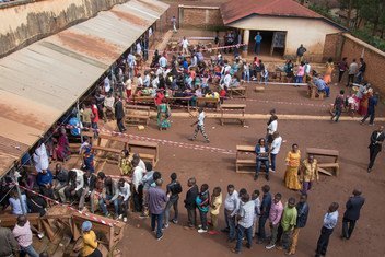 Voters lining up in front of polling stations during Presidential and Legislative elections in the Democratic Republic of the Congo (30 December 2018).