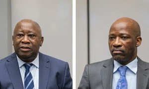 Laurent Gbagbo et Charles Blé Goudé dans la salle d'audience I du siège de la Cour pénale internationale à La Haye, Pays-Bas, le 15 janvier 2019 © ICC-CPI
