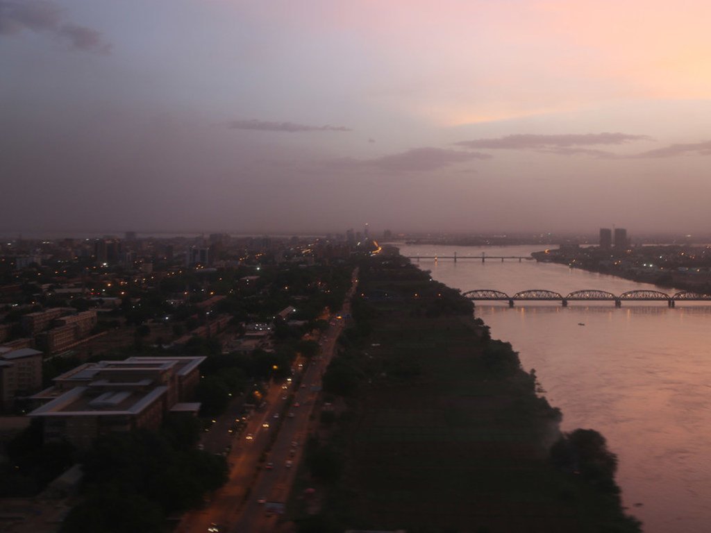 苏丹首都喀土穆鸟瞰图。
