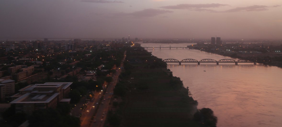 Vista aérea da capital do Sudão, Cartum - 2018. 