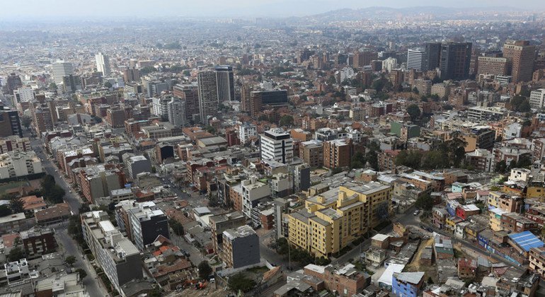 Vista aérea de la ciudad de Bogotá, en Colombia. 